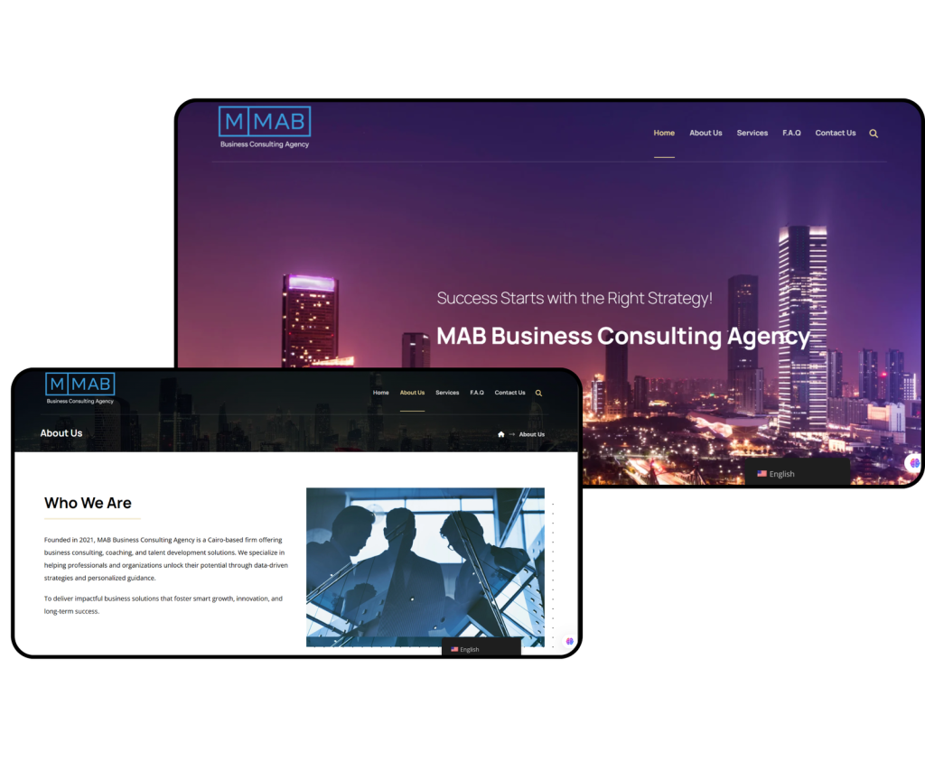 Mab Business Consulting project mockup